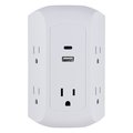 Ge GE 5-Outlet 15W USB-C Surge Protector, White 43650